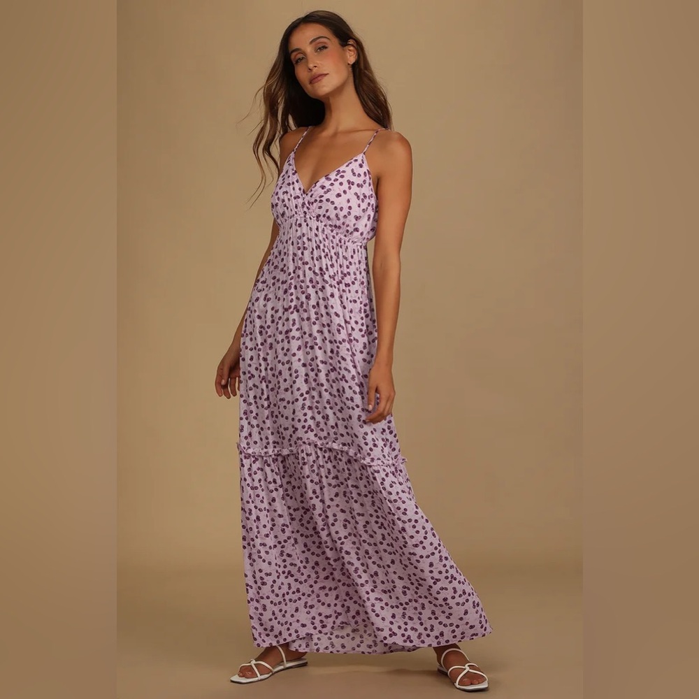 Lulus Search for Sunshine Pink Print Tiered Sleeveless Dress